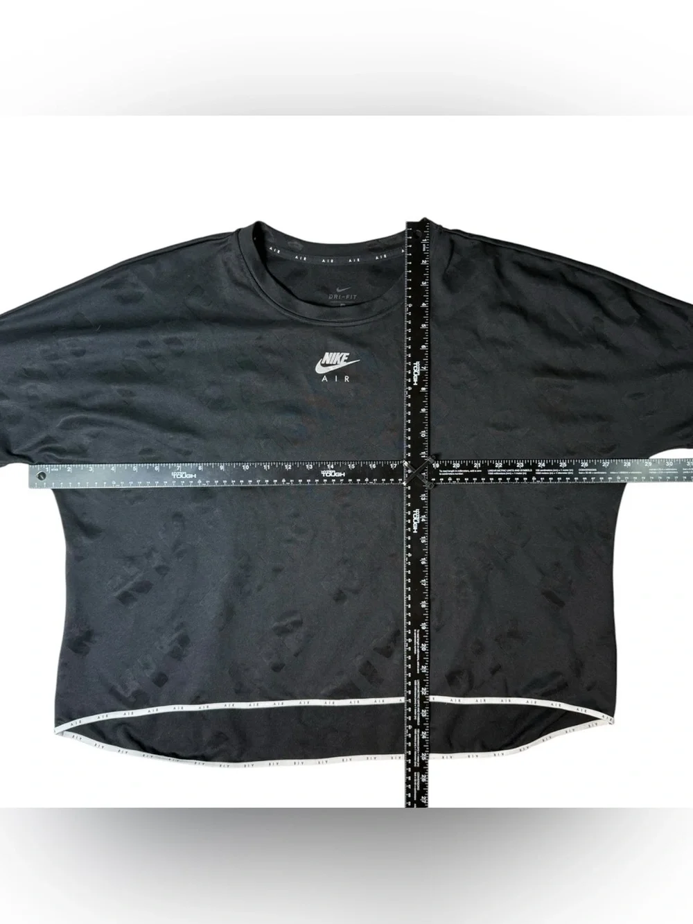 Nike Air Dri-FIT Cropped Long Sleeve Top Black Jacquard Logo 2X